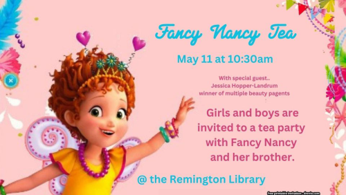 Fancy Nancy (and her brother) Tea - Remington Carpenter Twp. Library - Remington, IN, United States, Indiana 47977