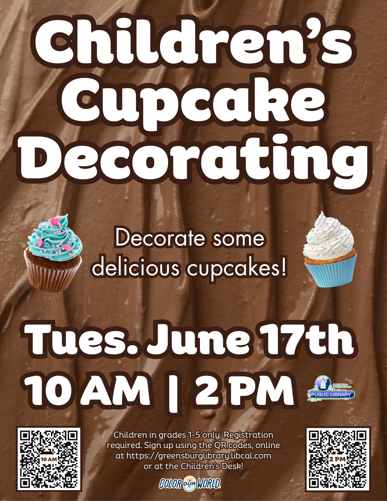 Children's Cupcake Decorating - Greensburg Decatur Co Pub Library - 1110 E Main St, Greensburg, IN 47240, USA