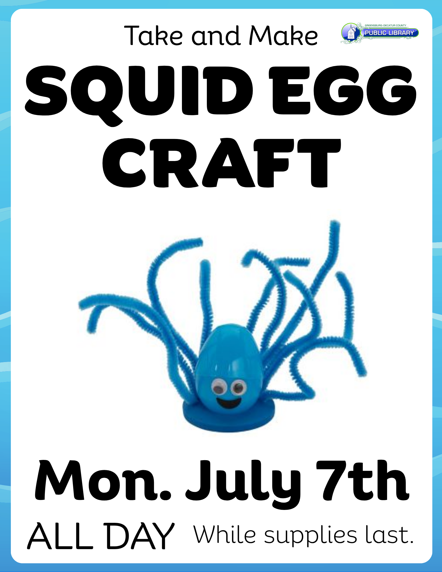 Children's Take and Make Monday - Greensburg Decatur Co Pub Library - 1110 E Main St, Greensburg, IN 47240, USA