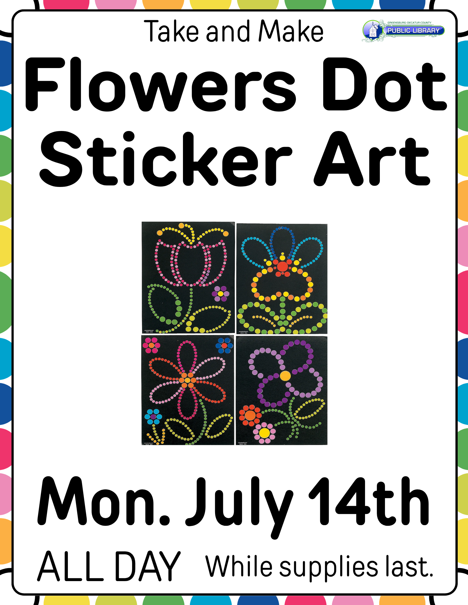 Children's Take and Make Monday - Greensburg Decatur Co Pub Library - 1110 E Main St, Greensburg, IN 47240, USA