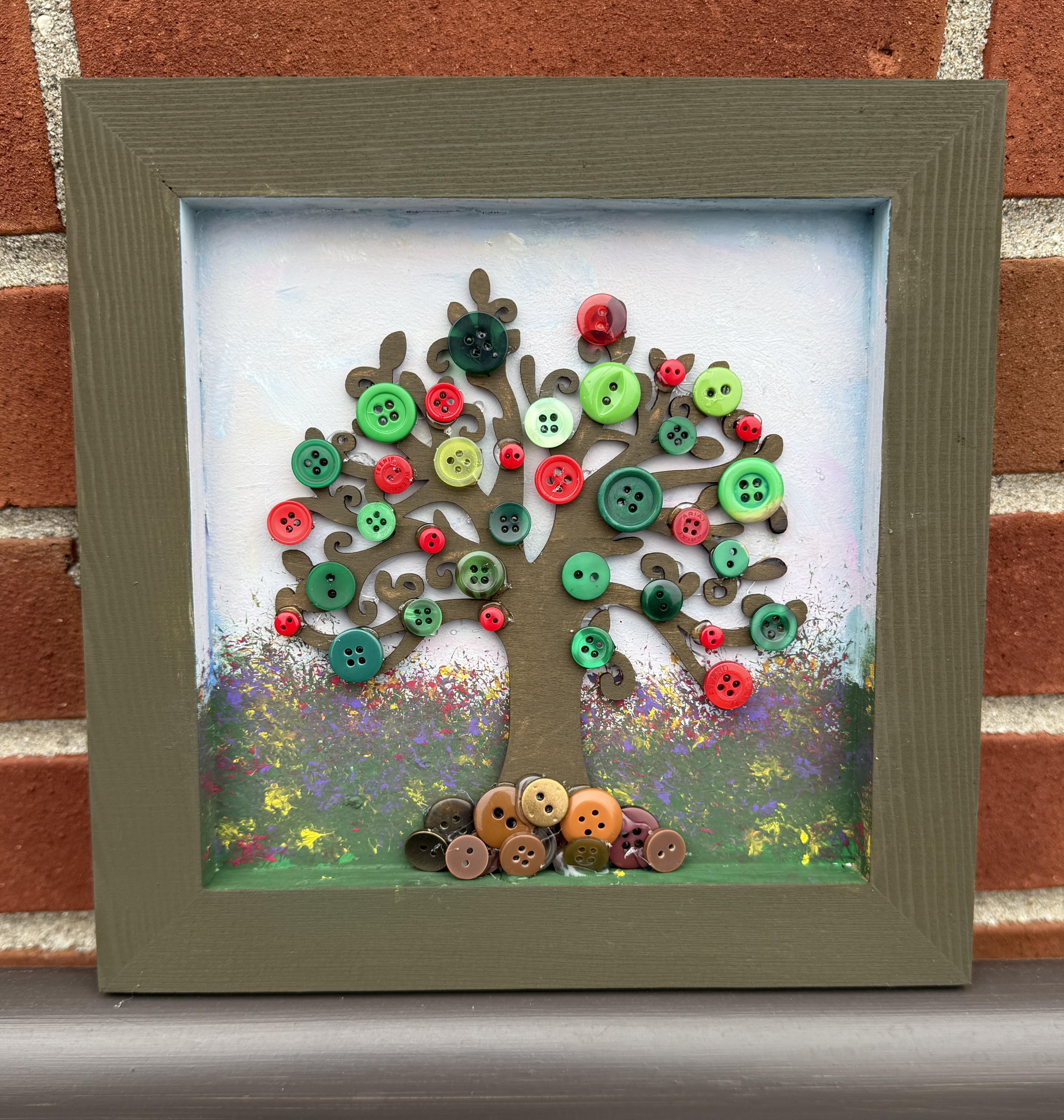Pinterest Project of the Month - Apple Tree Button Art - Greensburg Decatur Co Pub Library - 1110 E Main St, Greensburg, IN 47240, USA