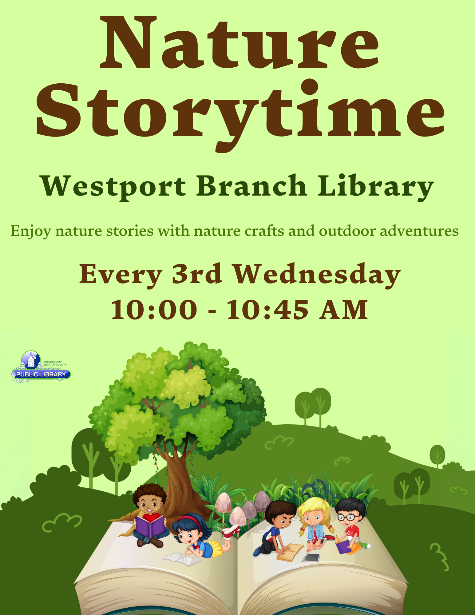 Nature Storytime at Westport - Greensburg Decatur Co Pub Library - 1110 E Main St, Greensburg, IN 47240, USA